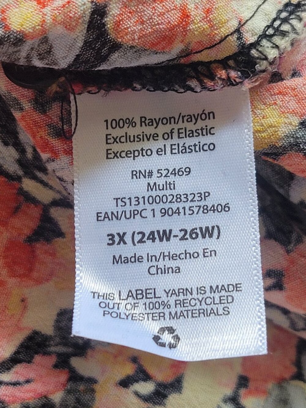 Terra & Sky Floral Smocked Peasant Blouse Top Plus Size 3X EUC - Picture 5 of 8